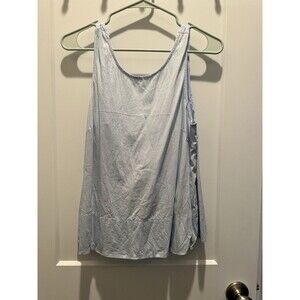 Women’s Club Monaco Light Blue Tank Tie Back Blouse Size L Lightweight Beach